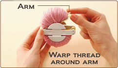 roll thread around arm